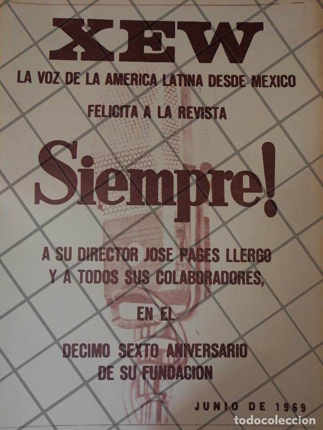 Collectionnisme d'affiches: AFICHE RETRO ORIGINAL. X.E.W RADIO FELICITA A JOSE PAGERS LLERGO 1969