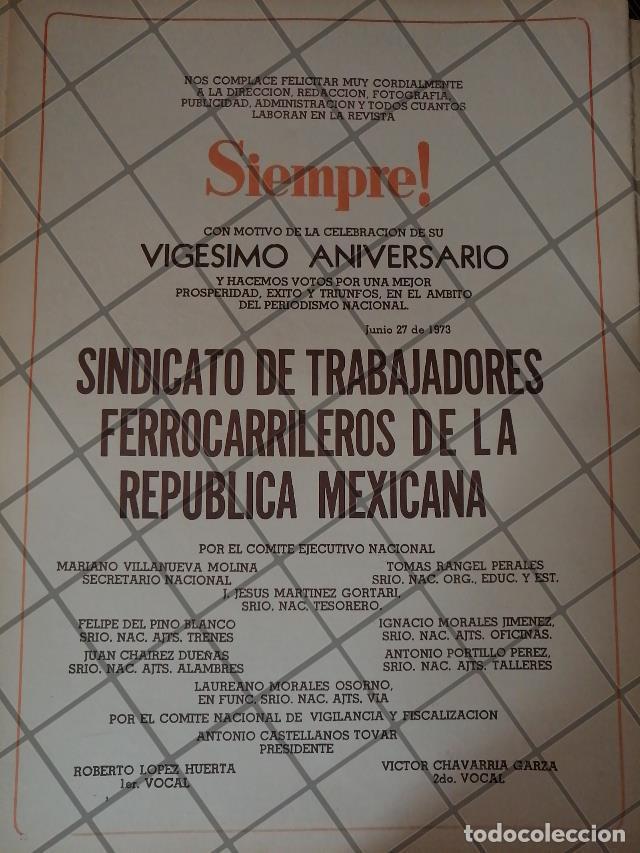 Collectionnisme d'affiches: AFICHE ANTIGUO. SINDICATO FERROCARRILERO A REVISTA SIEMPRE 1973