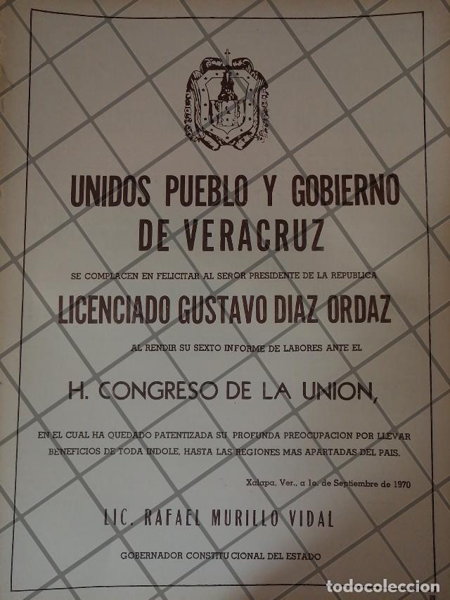 Collectionnisme d'affiches: AFICHE POLITICO RETRO VERACRUZ FELICITA A DIAZ ORDAZ 1970