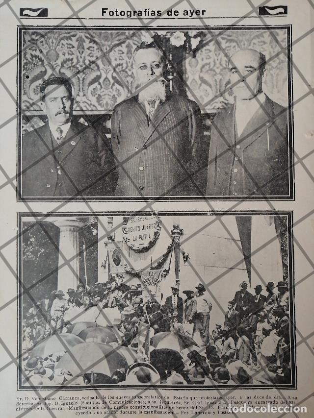 Sammeln von Plakaten: AFICHE ANTIGUO ORIGINAL. VENUSTIANO CARRANZA Y SU GABINETE 1914