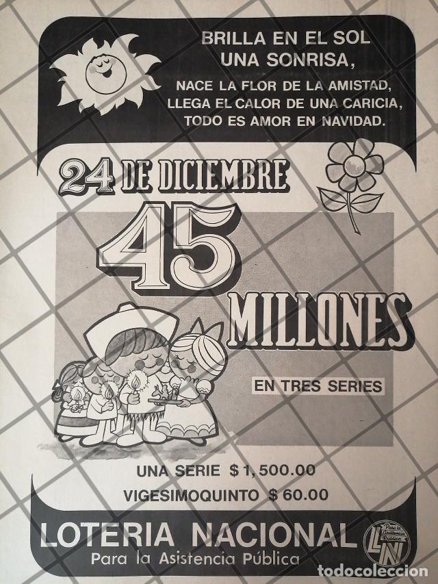 Sammeln von Plakaten: AFICHE RETRO ORIGINAL LOTERIA NACIONAL 1970 24 DIC