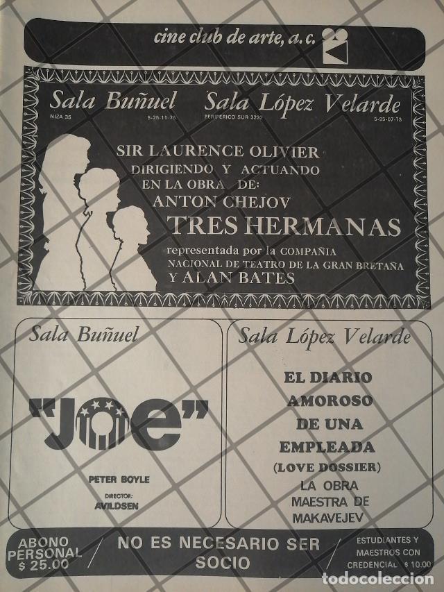 Coleccionismo de carteles: AFICHE ANTIGUO. CINE CLUB DE ARTE A.C. 1971 /1