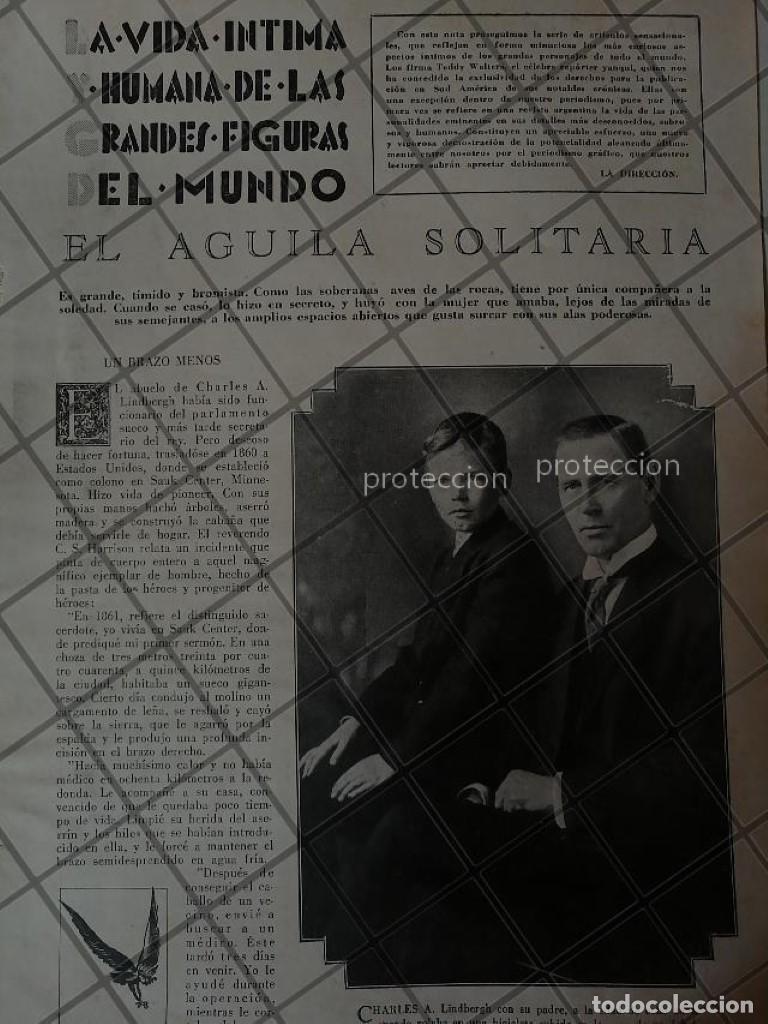 Coleccionismo de carteles: AFICHE ANTIGUO. AVIADOR CHARLES LINDBERG Y SU VIDA 1928