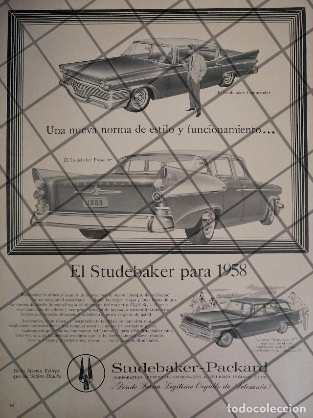 Poster collecting: CARTEL RETRO ORIGINAL AUTOS STUDEBAKER 1958 /1004