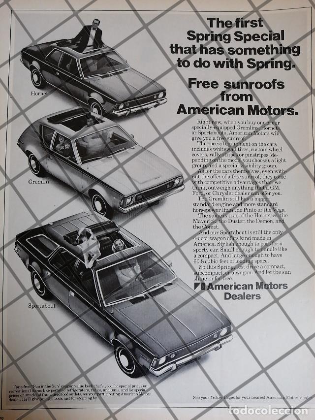 Poster collecting: AFICHE RETRO ORIGINAL AUTOS AMERICAN GREMILIN Y MAS 1970 1014