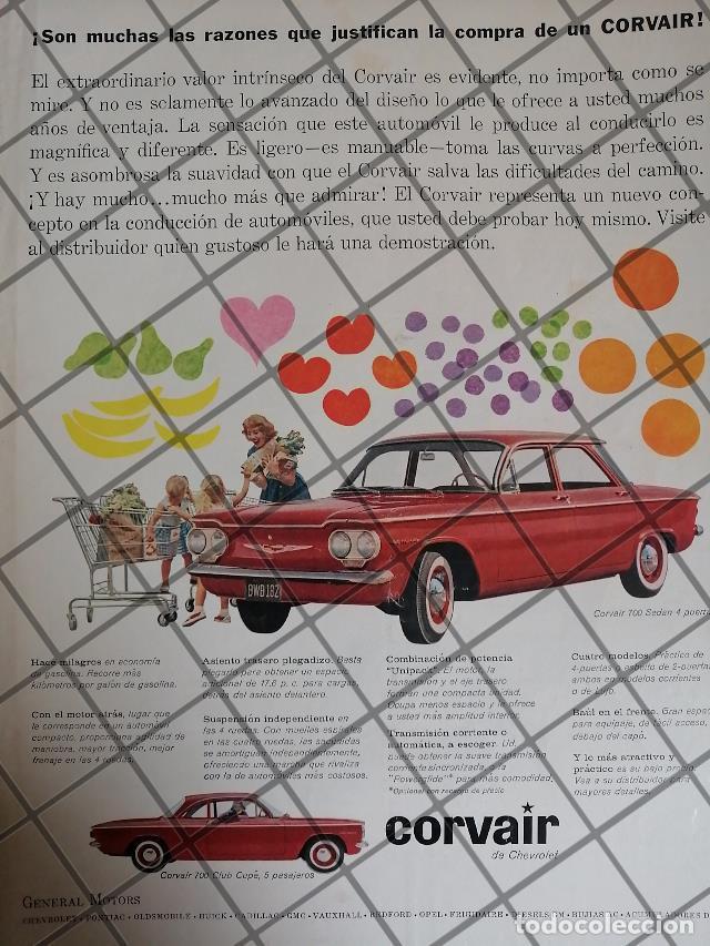 Poster collecting: AFICHE RETRO ORIGINAL AUTOS CHEVROLET CORVAIR 700 1960 /1019