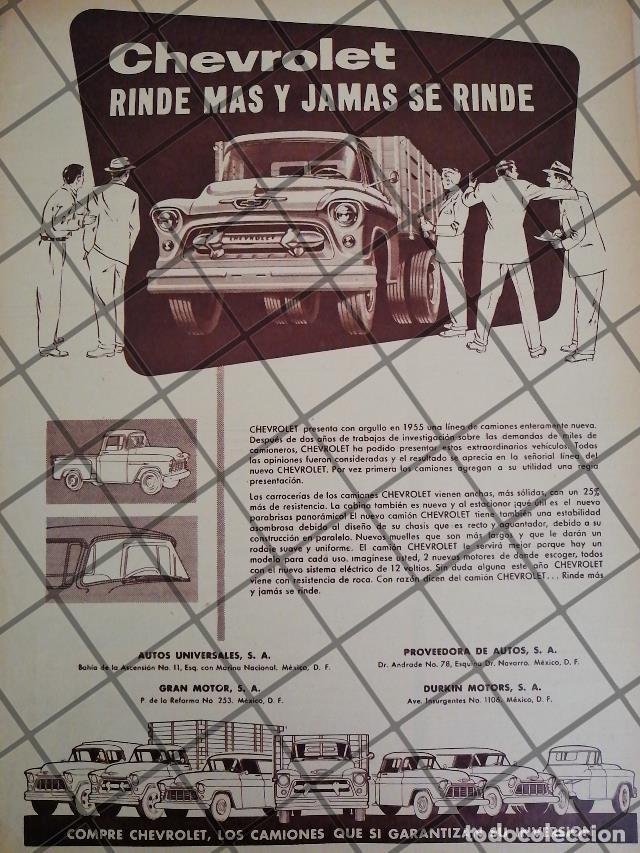 Poster collecting: AFICHE RETRO ORIGINAL CAMIONETS CHEVROLET 1955 -1029