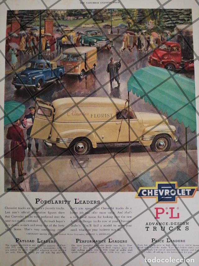 Poster collecting: AFICHE RETRO ORIGINAL CAMIONETAS CHEVROLET 1950 -1028