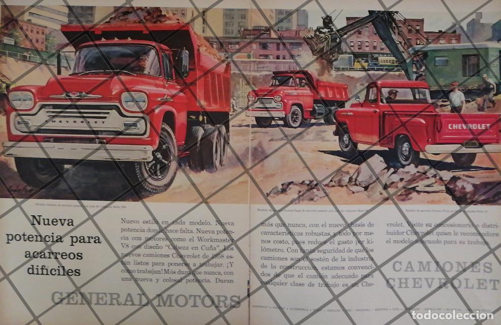 Poster collecting: AFICHE RETRO ORIGINAL CAMION DE VOLTEO 100 GENERAL MOTORS 1959