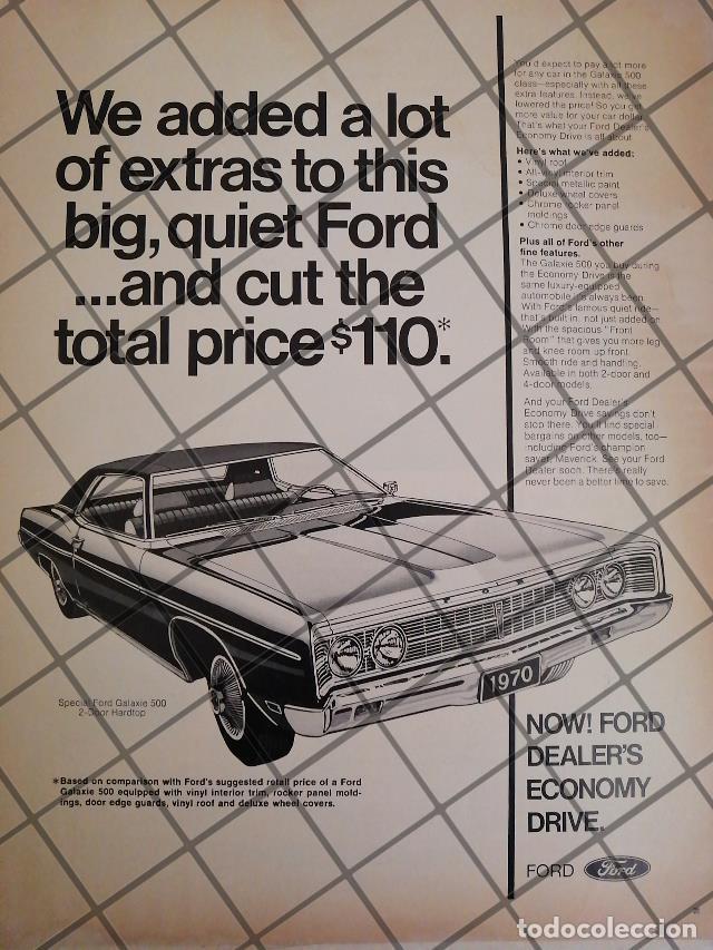 Poster collecting: AFICHE RETRO ORIGINAL AUTOS GALAXIE 500 1970 -1051