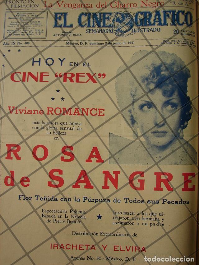 Poster collecting: CARTEL ANTIGUO PELICULA. ROSA DE SANGRE 1941 /CINE REX