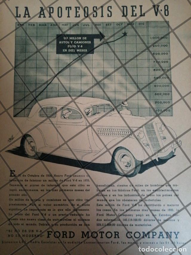 Poster collecting: CARTEL ANTIGUO ORIGINAL AUTOS FORD V8 MODEL 40 DELUXE 1934