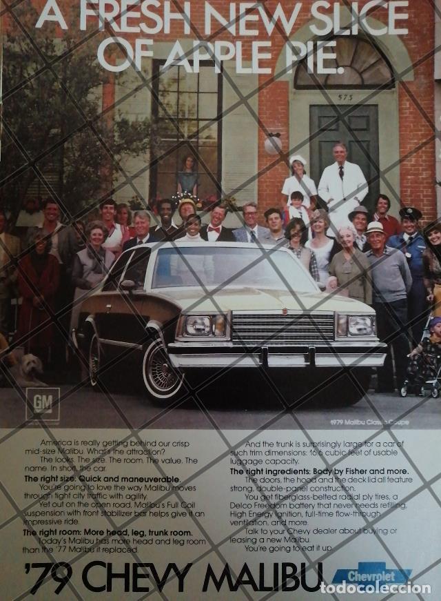 Poster collecting: CARTEL VINTAGE ORIGINAL AUTOS CHEVROLET MALIBU 1979. -1102