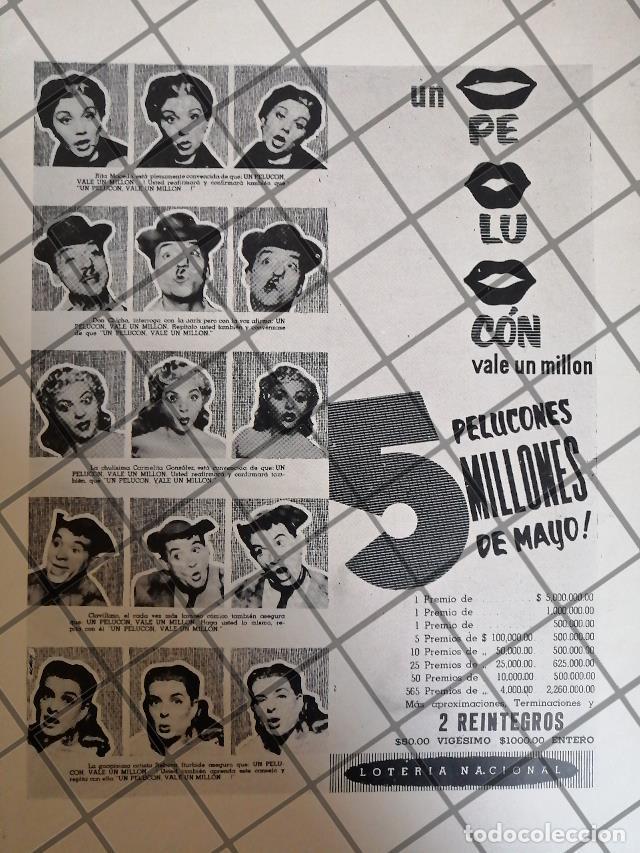 Poster collecting: AFICHE ANTIGUO ORIGINAL LOTERIA NACIONAL Y ARTISTAS DE CINE 1960s /186
