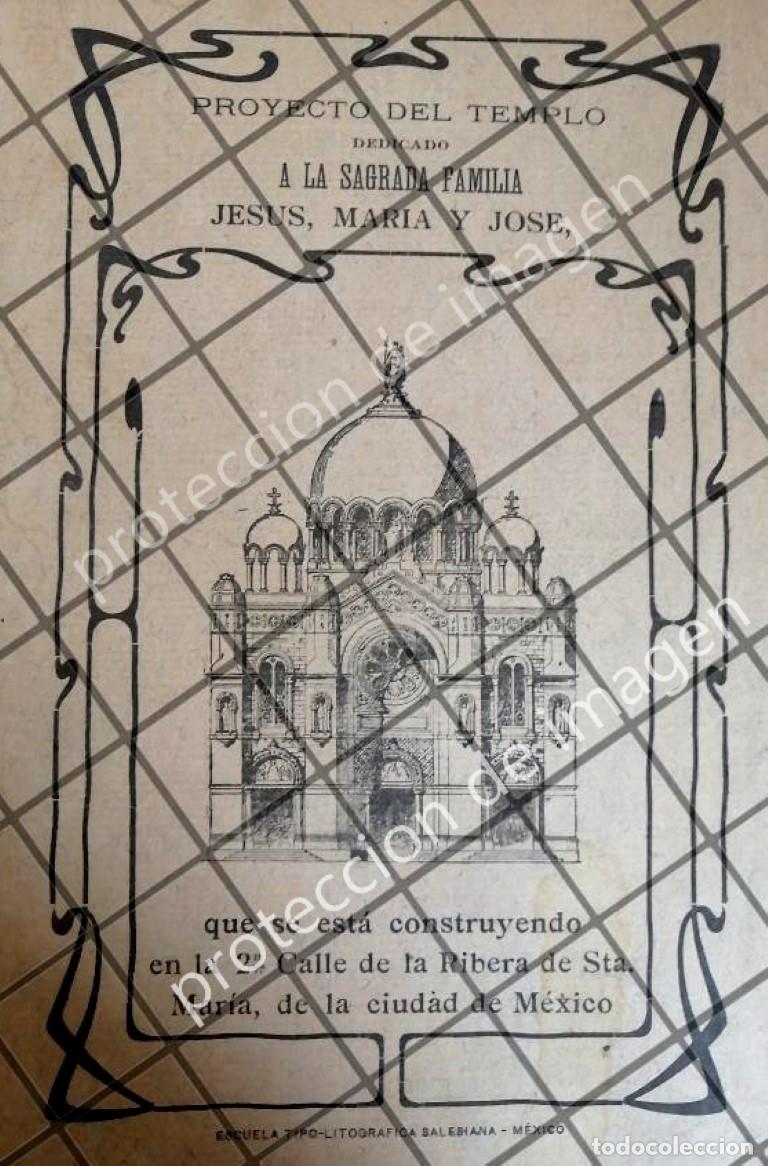 Poster collecting: AFICHE ANTIGUO CONSTRUCCION IGLESIA LA SAGRADA FAMILIA CDMX 1900