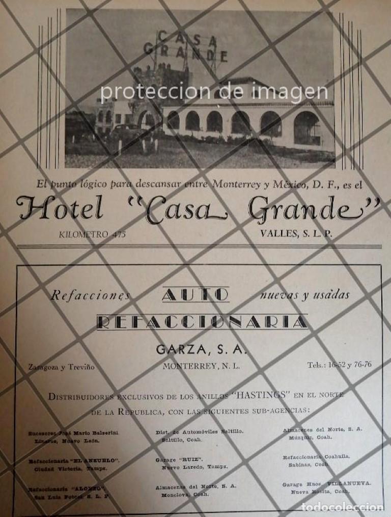 Poster collecting: AFICHE ANTIGUO HOTEL CASA GRANDE Y MAS, SAN LUIS POTOSI 1943