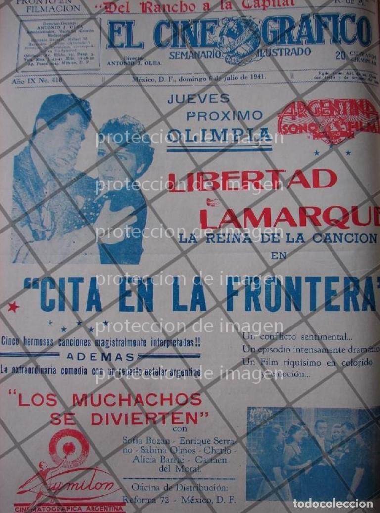 Poster collecting: CARTEL ANTIGUO PELICULA CITA EN LA FRONTERA 1941 LIBERTAD LAMARQUE