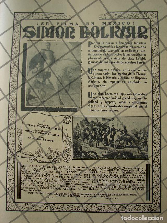 Sammeln von Plakaten: CARTEL ANTIGUO FILMAN PELICULA. SIMON BOLIVAR 1941 /4