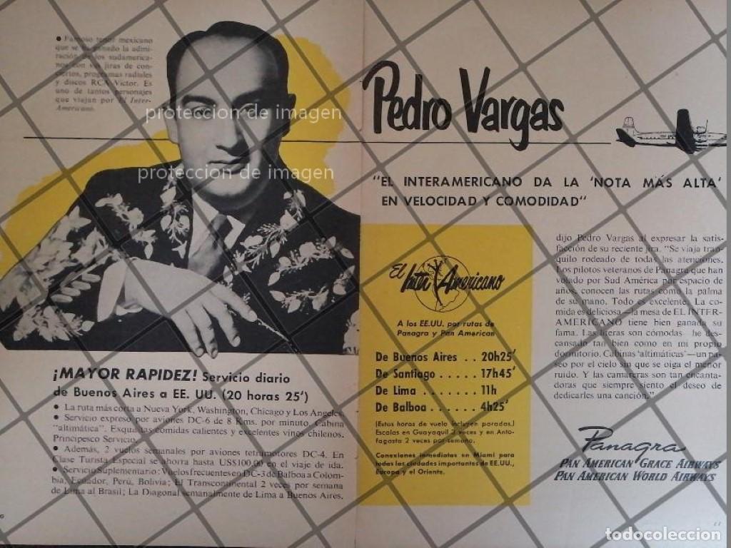 Sammeln von Plakaten: AFICHE RETRO PEDRO VARGAS Y PANAMERICAN AIRLINES 1949