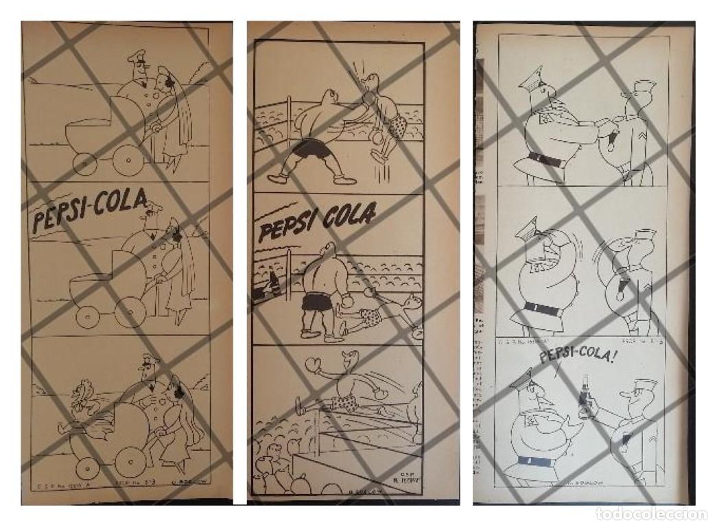 Sammeln von Plakaten: 3 AFICHES ANTIGUOS PEPSI COLA 1936 DIBUJOS DE OTTO SOGLOW