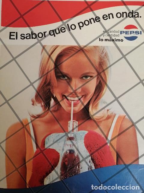 Sammeln von Plakaten: AFICHE PUBLICITARIO RETRO ORIGINAL PEPSI COLA 1967 /261