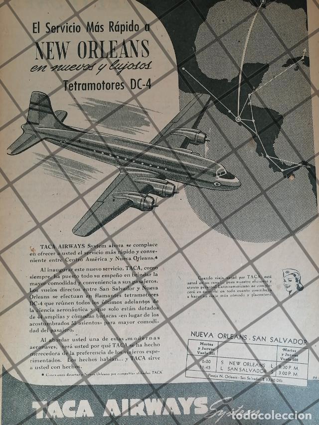 Poster collecting: CARTEL ANTIGUO ORIGINAL AEROLINEAS TACA 1947 (AVIANCA) /990