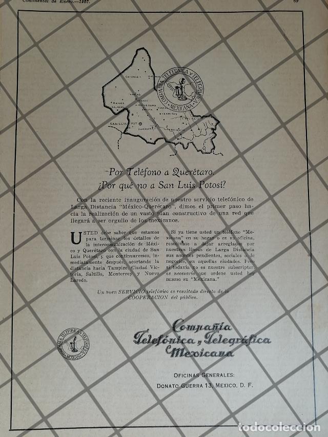 Poster collecting: PUBLICIDAD ANTIGUA CIA. TELEFONICA Y TELEGRAFICA MEXICANA 1927