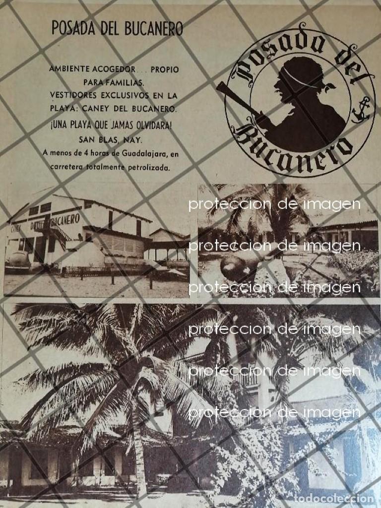 Poster collecting: AFICHE ANTIGUO HOTEL POSADA DEL BUCANERO, NAYARIT 1952