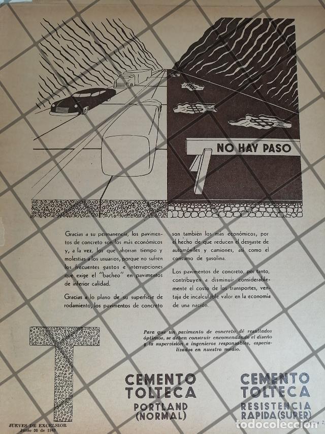 Poster collecting: CARTEL PUBLICITARIO ANTIGUO CEMENTO TOLTECA 1950 /1038