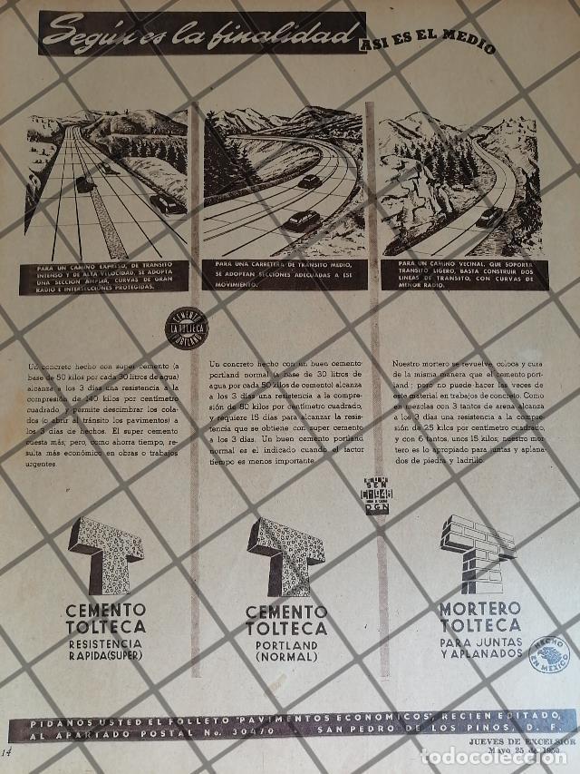Poster collecting: CARTEL PUBLICITARIO ANTIGUO CEMENTO TOLTECA 1950 /1039