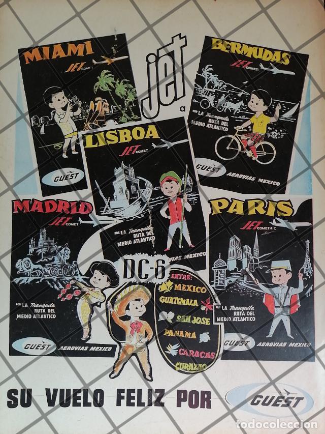 Poster collecting: CARTEL PUBLICITARIO RETRO AEROLINEAS GUEST 1961/ 1049