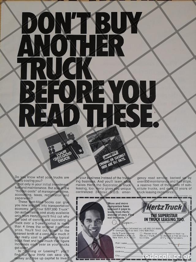 Poster collecting: CARTEL RETRO CON JUGADOR NFL O.J. SIMPSON 1979 HERTZ