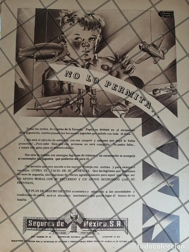 Poster collecting: CARTEL ANTIGUO ORIGINAL ASEGURADORA SEGUROS DE MEICO S.A. 1940s