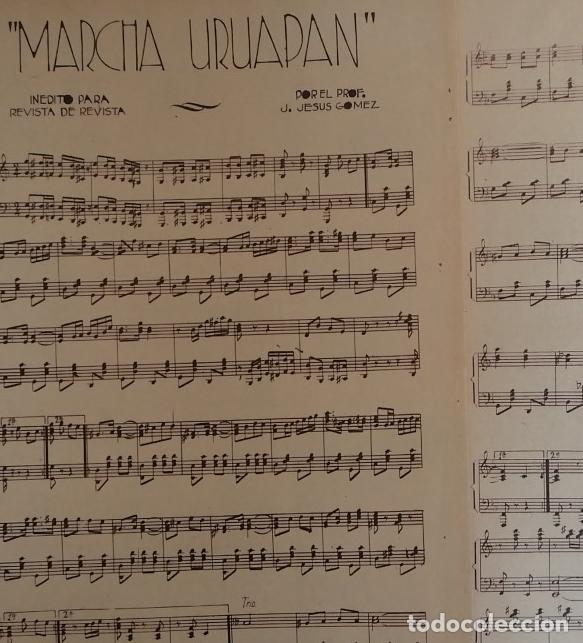 Sammeln von Plakaten: PARTITURA ANTIGUA INEDITA. MARCHA URUAPAN. J. JESUS GOMEZ 1937