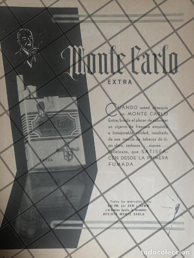 Sammeln von Plakaten: CARTEL PUBLICITARIO RETRO. CIGARROS MONTECARLO 1943 /292