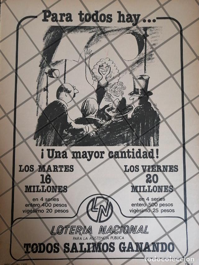 Sammeln von Plakaten: AFICHE ANTIGUO ORIGINAL LOTERIA NACIONAL, DIBUJO: ABEL QUEZADA 1979 /188