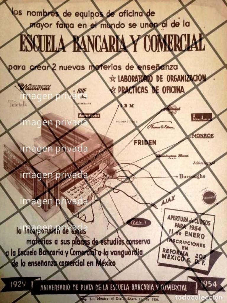 Colecionismo de cartazes: CARTEL RETRO ESCUELA BANCARIA Y COMERCIAL 1954 -E18