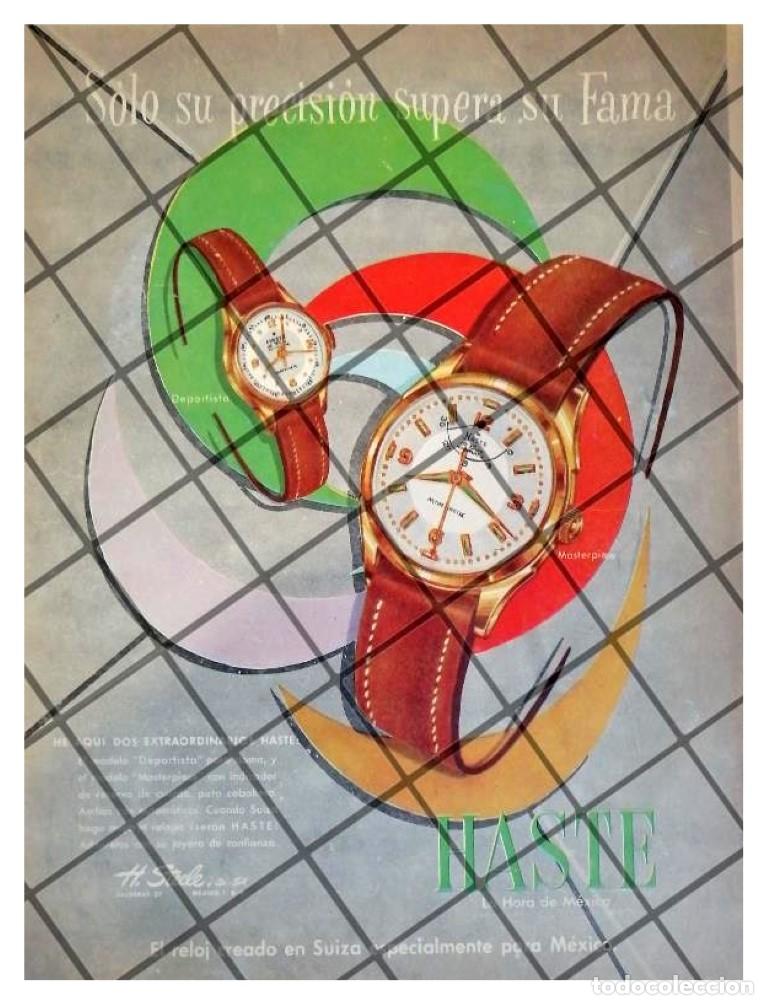 Colecionismo de cartazes: CARTEL PUBLICITARIO RELOJES HASTE ANTIMAGNETIC 1956 611