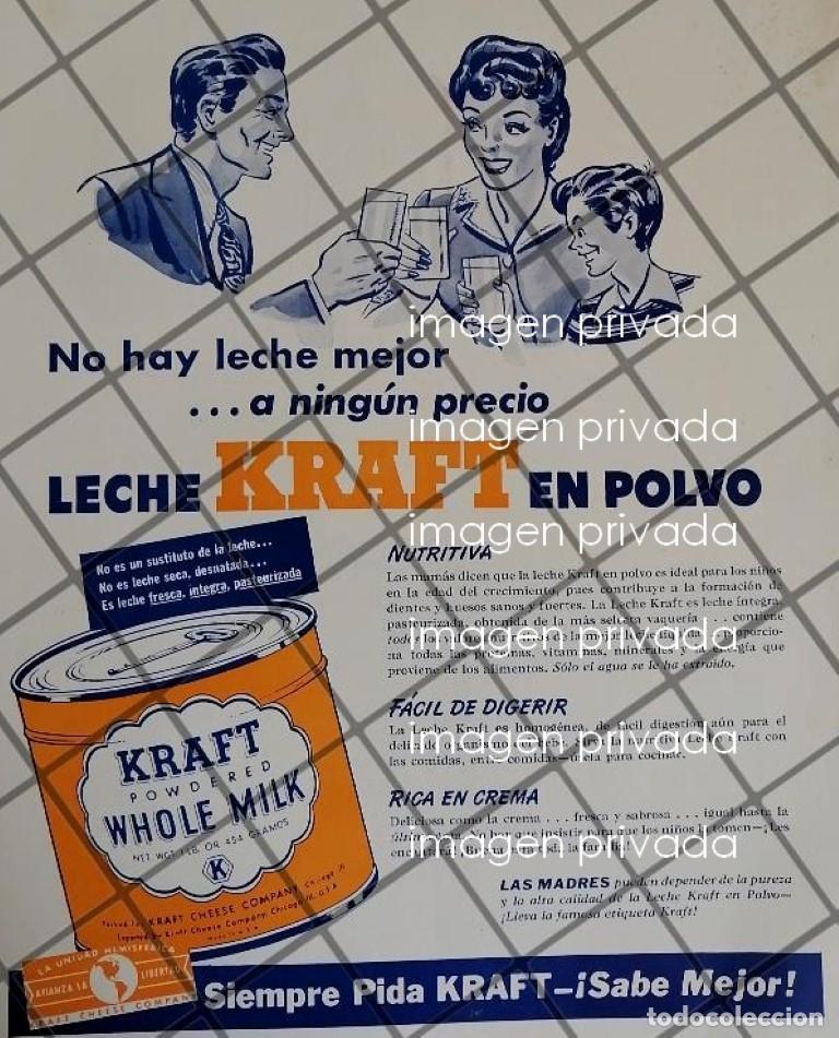 Colecionismo de cartazes: CARTEL PUBLICITARIO RETRO LECHE EN POLVO KRAFT 1945 /RARO