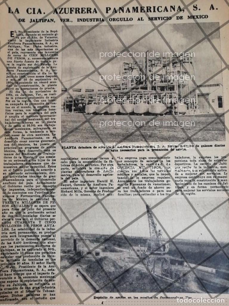 Colecionismo de cartazes: AFICHE ANTIGUO. AZUFRERA PANAMERICANA S.A JALTIPAN VER. 1956