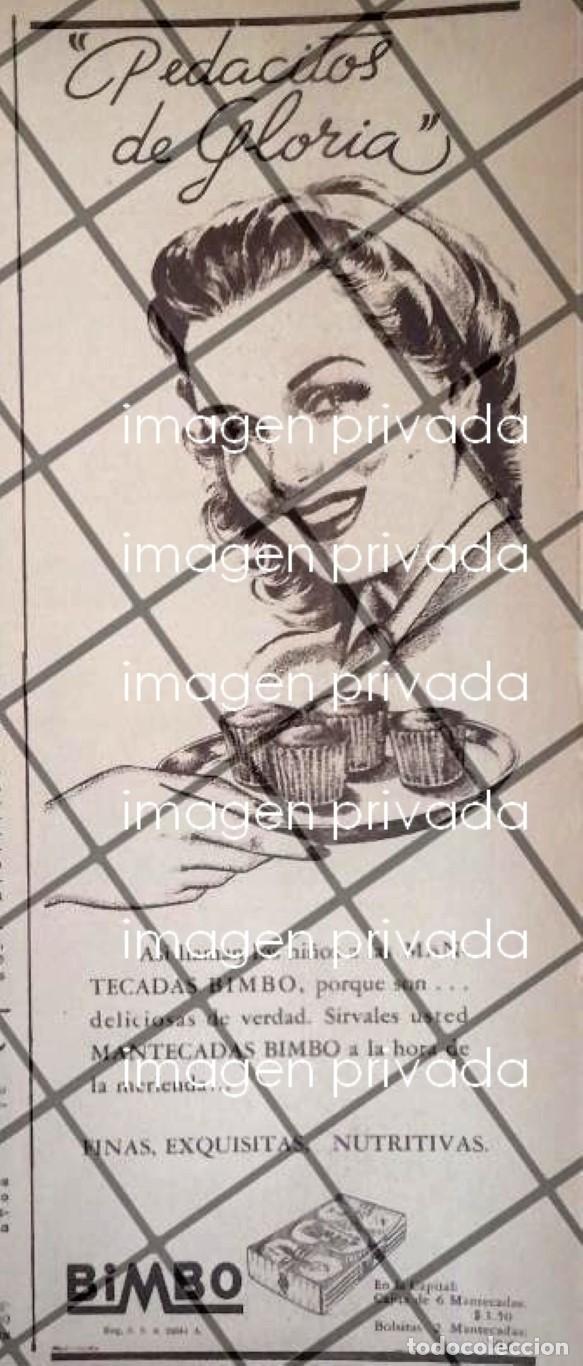 Colecionismo de cartazes: CARTEL PUBLICITARIO RETRO LANZAN LAS MANTECADAS BIMBO 1948