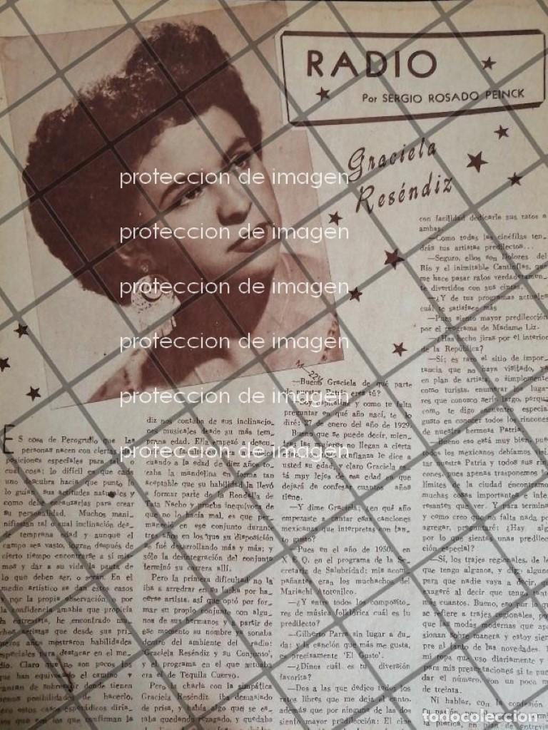 Colecionismo de cartazes: AFICHE ANTIGUO LA CANTANTE. GRACIELA RESENDIZ 1952
