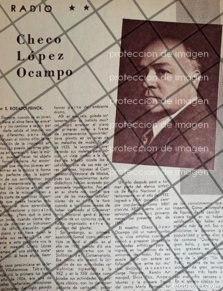 Coleccionismo de carteles: AFICHE ANTIGUO ENTREVISTA A COMPOSITOR SERGIO LOPEZ OCAMPO 1952