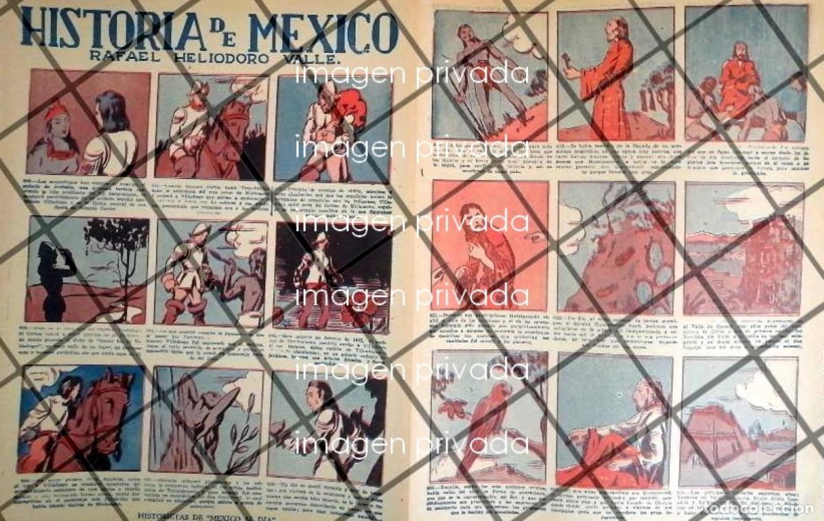 Sammeln von Plakaten: TIRA COMICA VINTAGE HISTORIA DE MEXICO 1940s HELIODORO VALLE /3