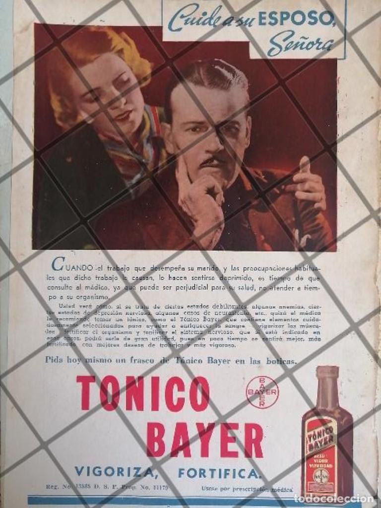 Collezionismo di affissi: CARTEL PUBLICITARIO ANTIGUO. TONICO BAYER 1937 98