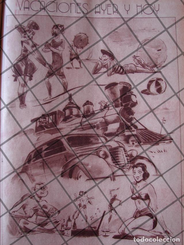 Collezionismo di affissi: CARICATURA ANTIGUA DE ANGEL ZAMARRIPA 1937 VACACIONES