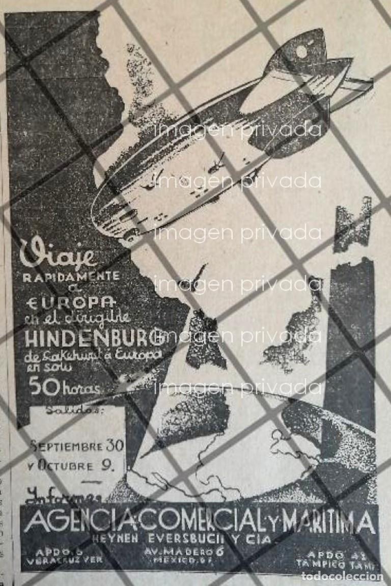 Collezionismo di affissi: RARISIMO CARTEL PUBLICITARIO RETRO DIRIGIBLE HINDENBUG 1936