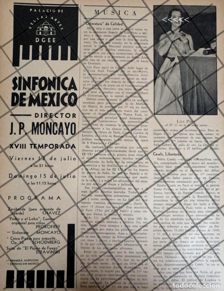Collezionismo di affissi: AFICHE RETRO ORQUESTA SINFONICA Y LILY PONS 1945