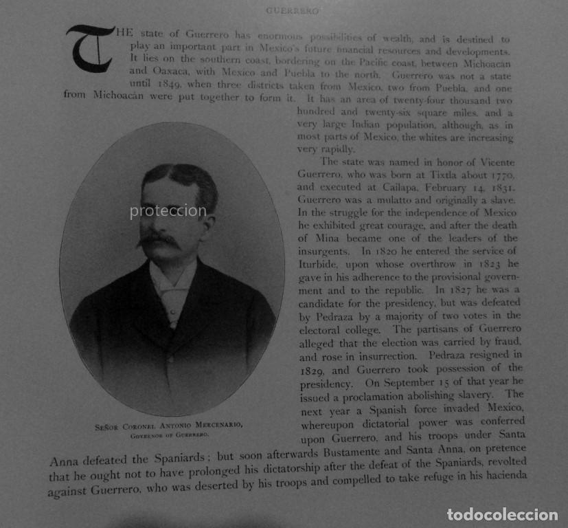 Collezionismo di affissi: AFICHE ANTIGUO ESTADO DE GUERRERO Y ANTONIO MERCENARIO 1897