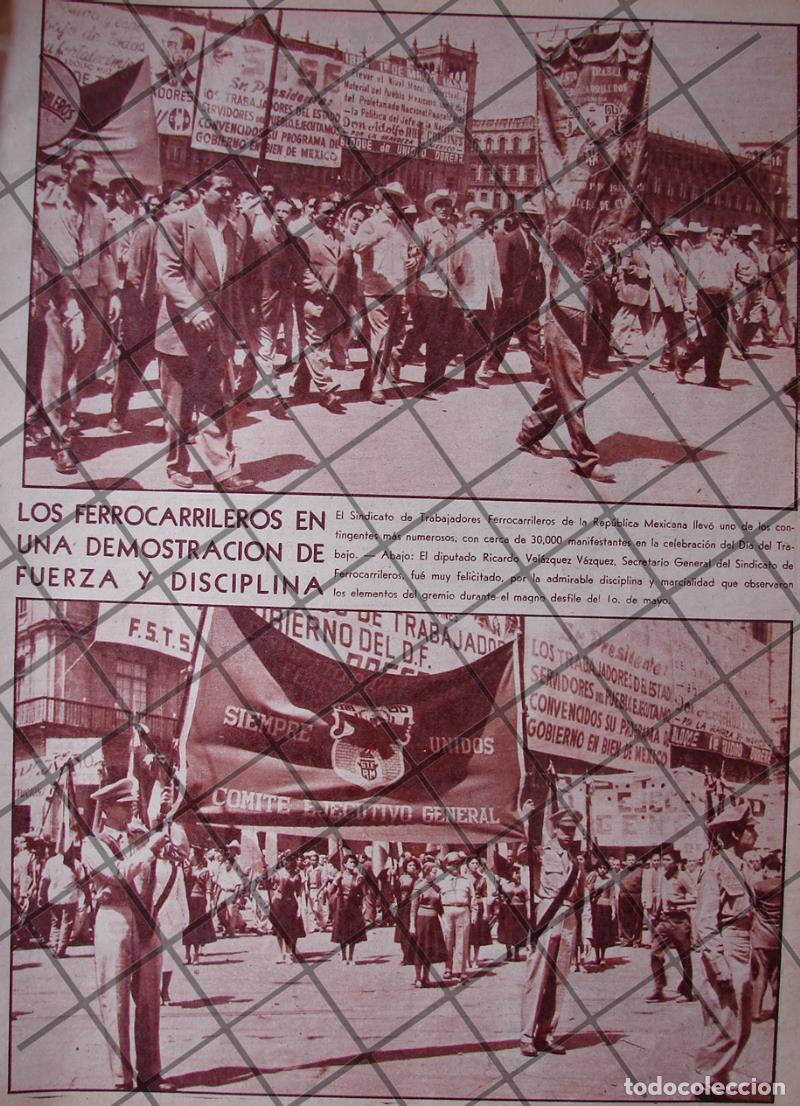 Collezionismo di affissi: AFICHE ANTIGUO DESFILA SINDICATO FERROCARRILERO 1956